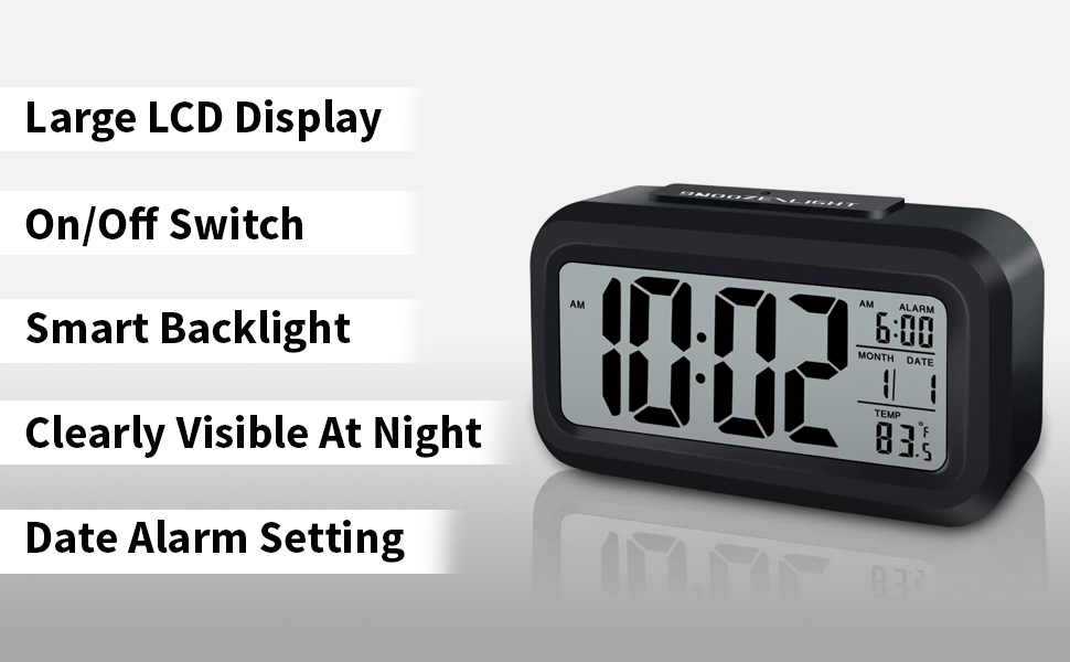 ساعت زنگدار دیجیتال رومیزی هوشمند مدل TCK-18 رنگ مشکی