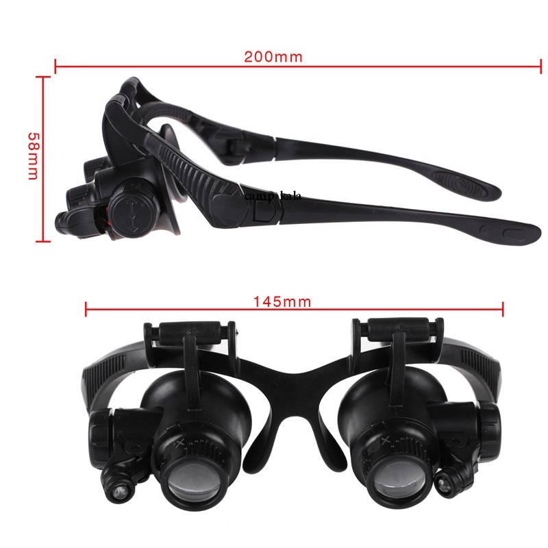 ذره بین عینکی دوچشمی چراغدار 20X مدل 9892G2