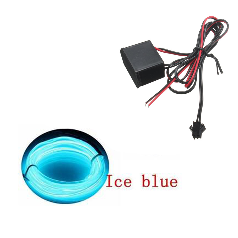 چراغ ال وایر خودرو EL Wire رنگ Ice Blue-آبی یخی 2 متری