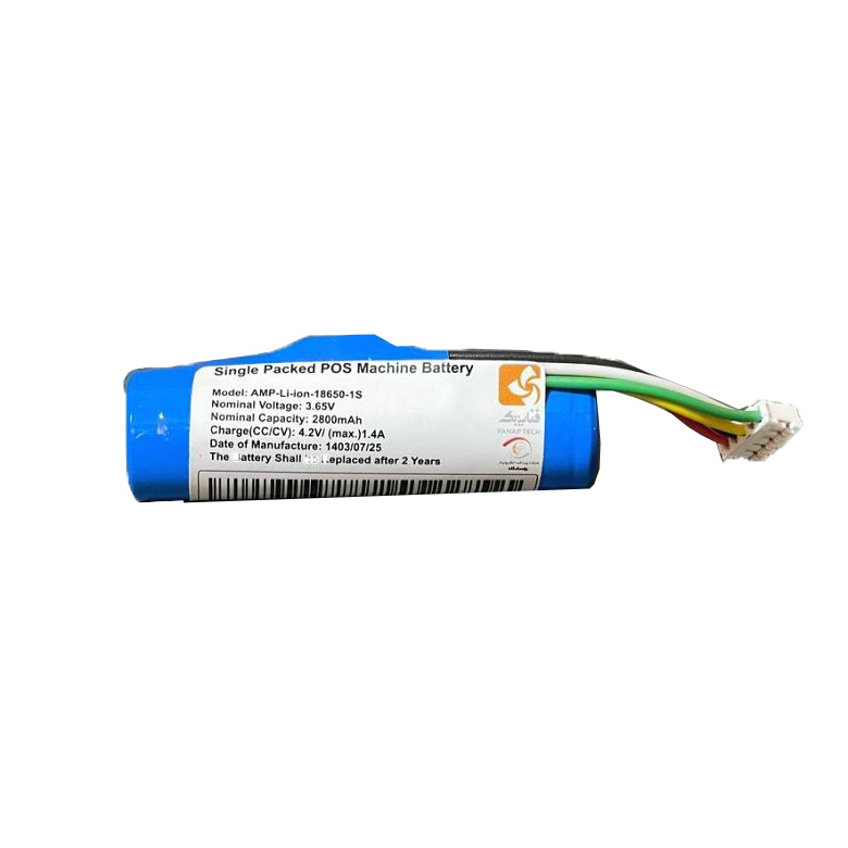 باتری کارتخوان لیتیومی تکی مدل AMP-Li-ion-18650-1S پنج پین کوچک
