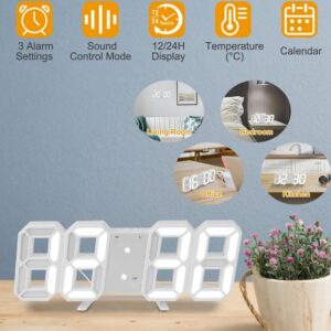 ساعت دیواری و رومیزی دیجیتال سه بعدی بدنه سفید مدل X Segment Clock