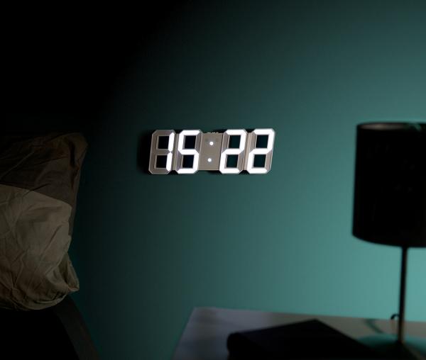 ساعت دیواری و رومیزی دیجیتال سه بعدی بدنه سفید مدل X Segment Clock