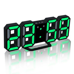 ساعت دیواری و رومیزی دیجیتال سه بعدی بدنه مشکی مدل X Segment clock