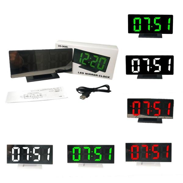 ساعت و دماسنج دیجیتالی رومیزی آینه ای مدل DT-6507