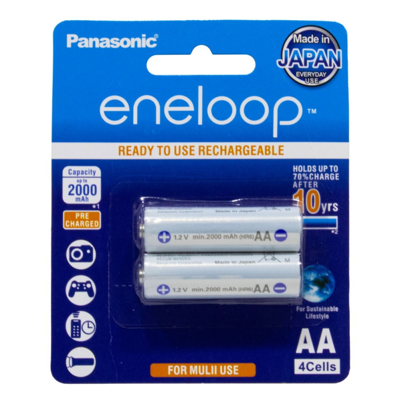 باتری قلمی eneloop قابل شارژ 2000mAh دو تایی مارک Panasonic