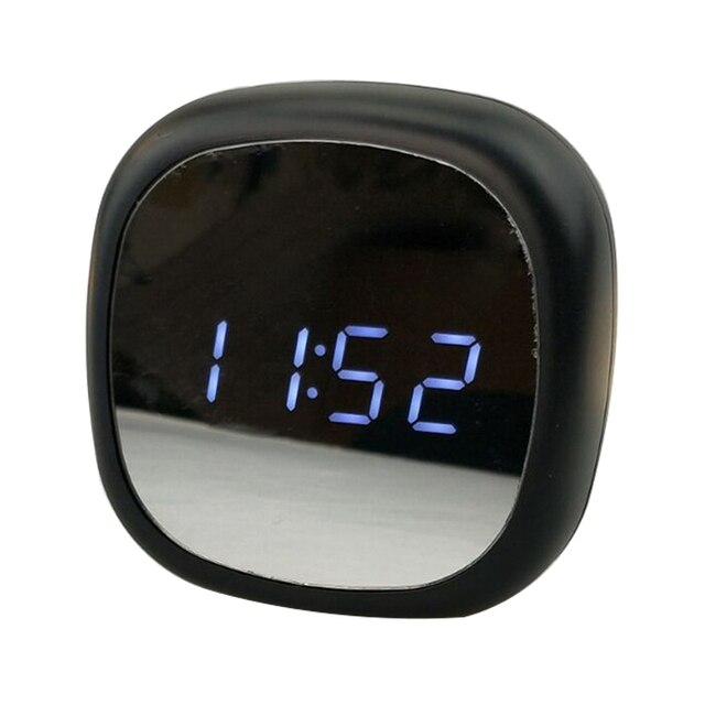 ساعت دیجیتال رومیزی زنگدار آینه ای مدل 0708L رنگ مشکی