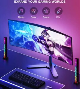 اکولایزر لایت بار 16LED رومیزی مشکی 18 سانتیمتری