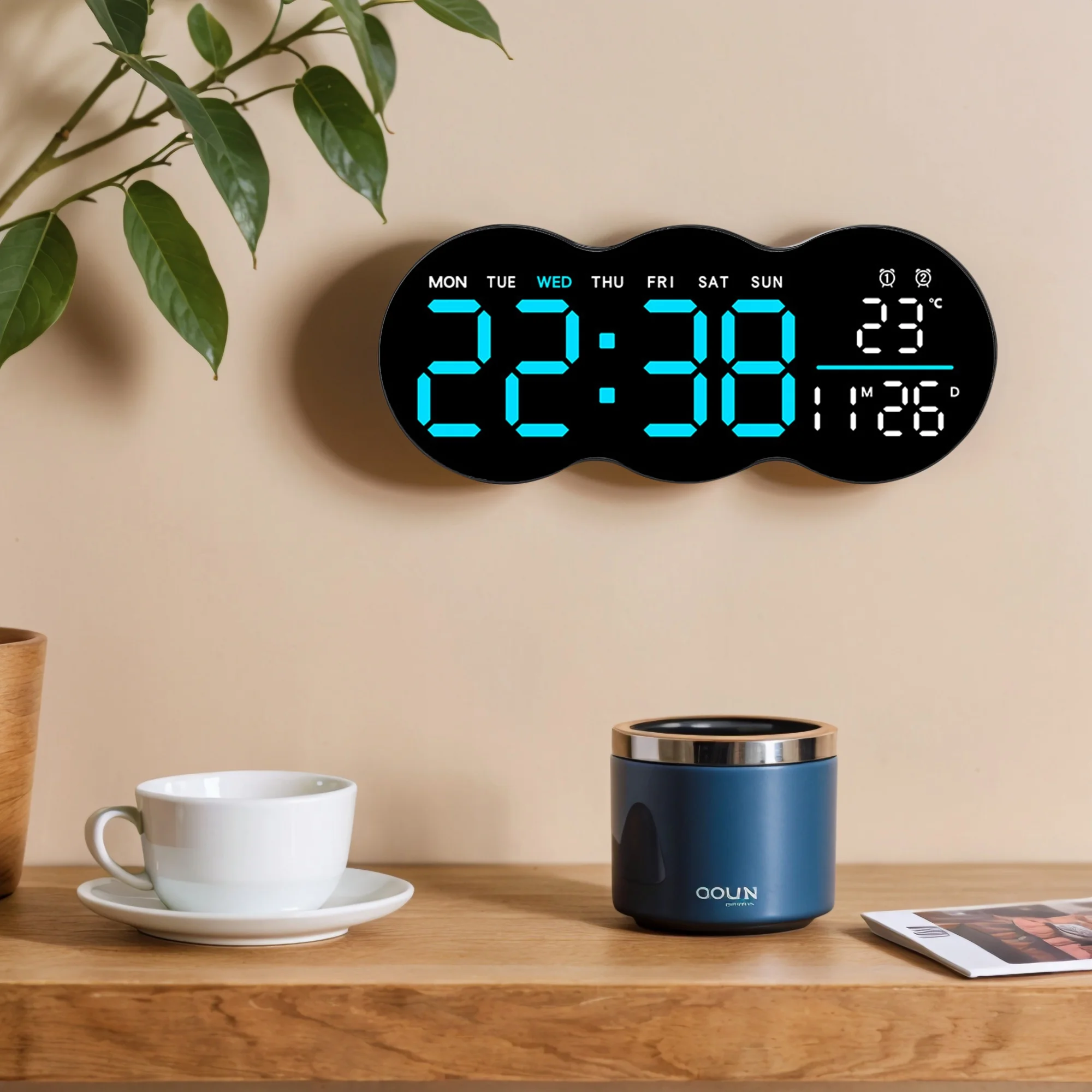 ساعت اتوبوسی LED دیجیتالی با دماسنج و تقویم مدل 2808