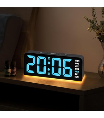 ساعت LED دیجیتالی رومیزی بک لایت دار نارنجی مدل 91