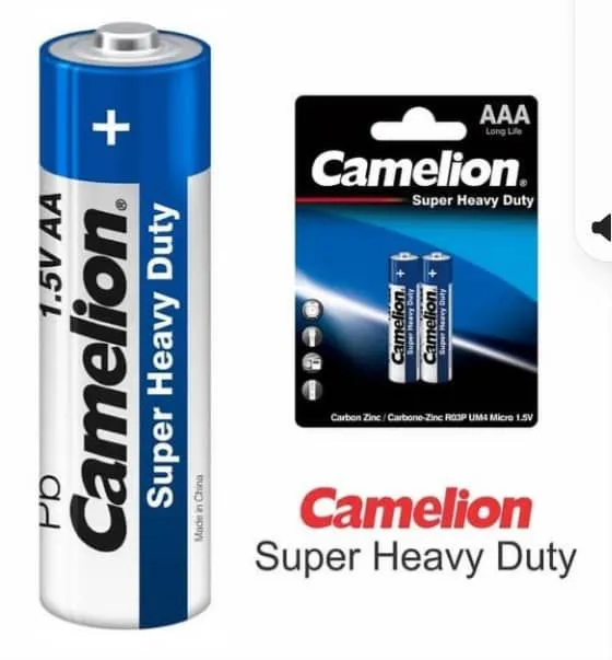 باتری نیم قلمی Super Heavy Duty دوتایی مارک Camelion باتری نیم قلمی Super Heavy Duty دوتایی مارک Camelion