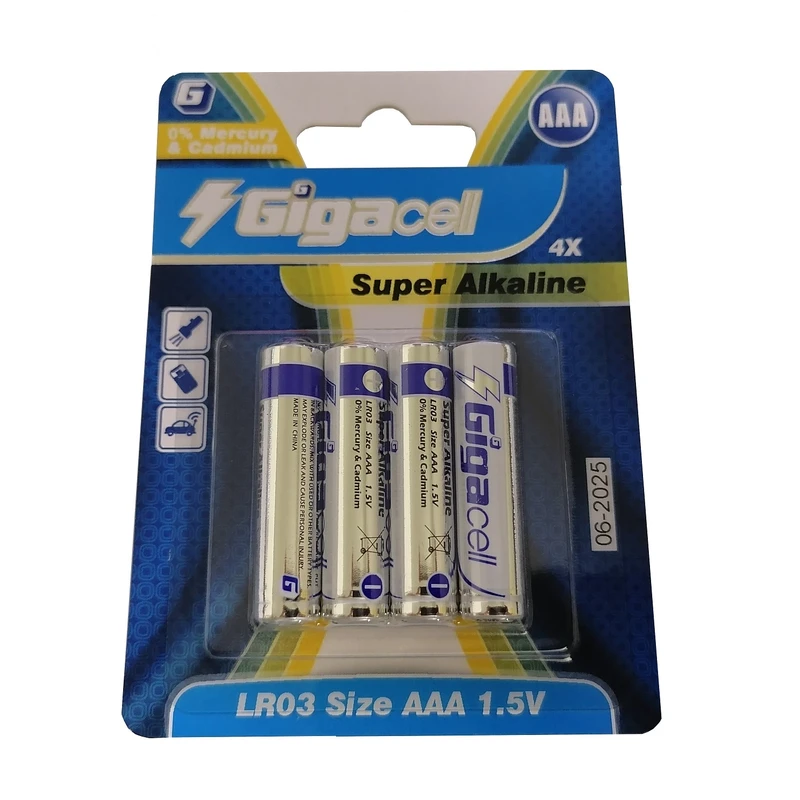 باتری نیم قلمی سوپر آلکالاین Super Alkaline چهارتایی مارک Gigacell