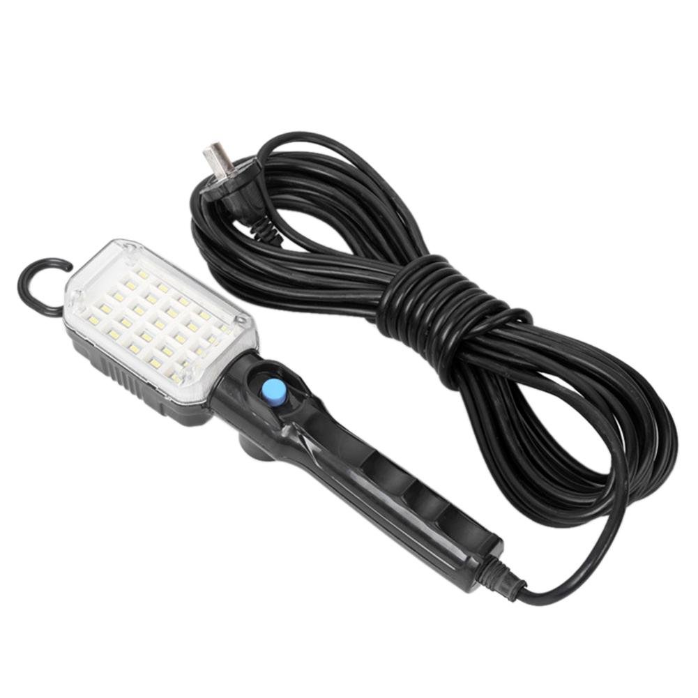 چراغ سيار دستي دوره گرد مکانيکي 220 ولت برقي مدل 25LED با طول کابل 10 متر