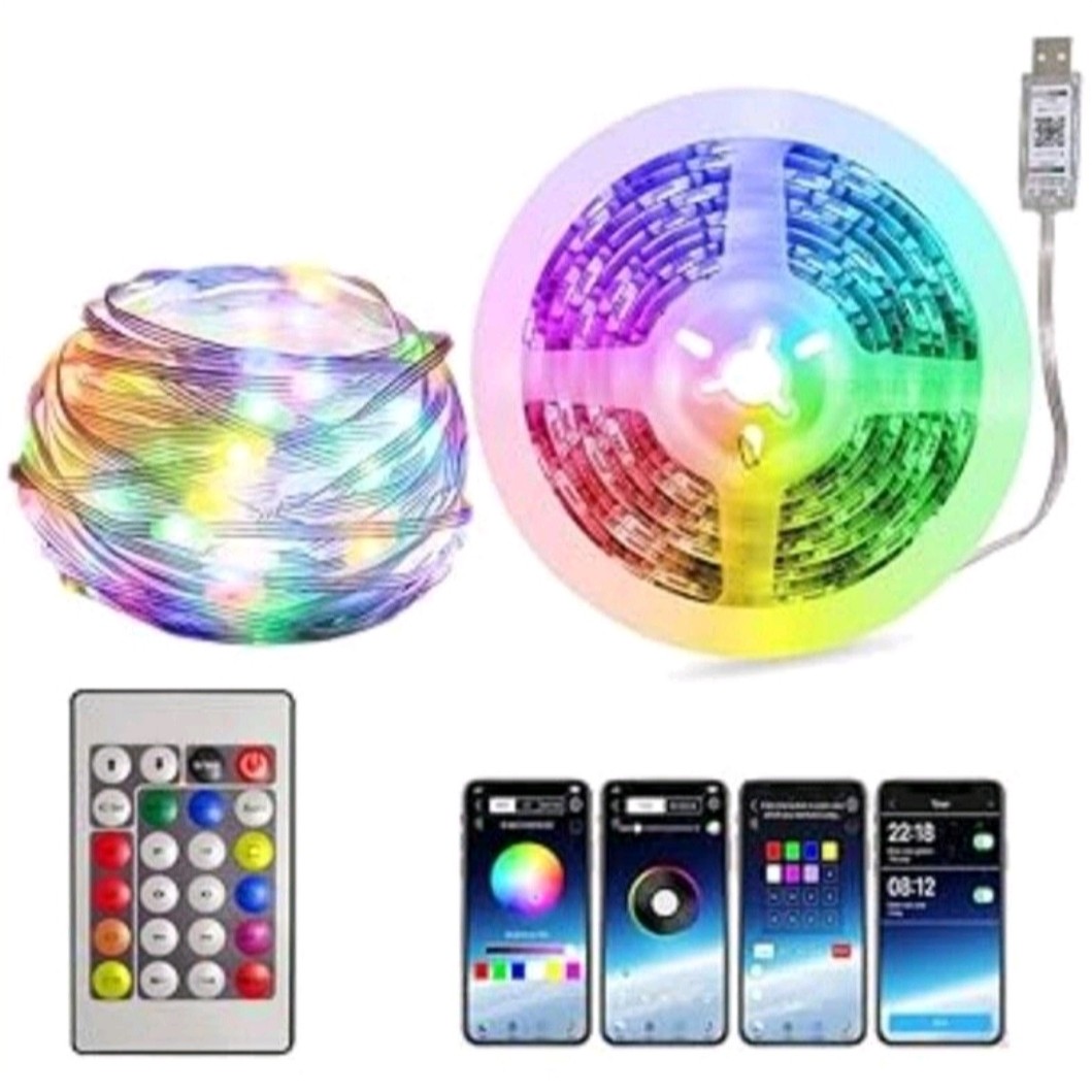 ریسه گیمینگ هوشمند RGB-IC موزیکال USB بلوتوثی به همراه ریموت