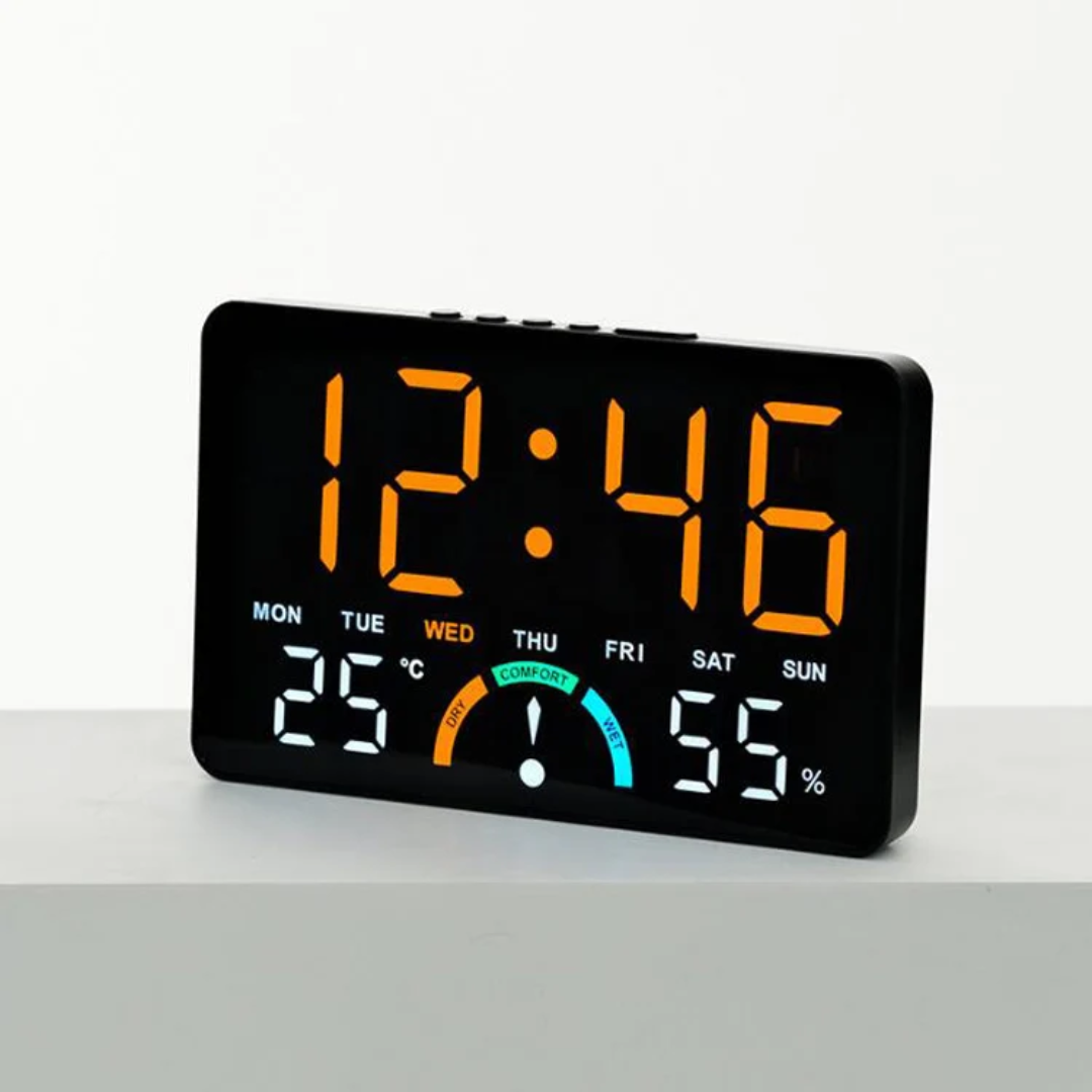 ساعت دیجیتال LED رومیزی و دیواری مدل 97 دارای دماسنج و رطوبت سنج