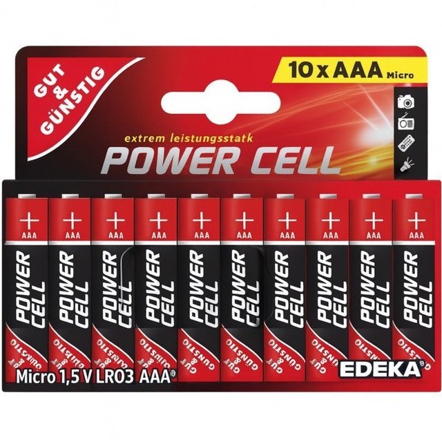 باتری نیم قلمی آلکالاین Alkaline ده تایی مارک POWER CELL