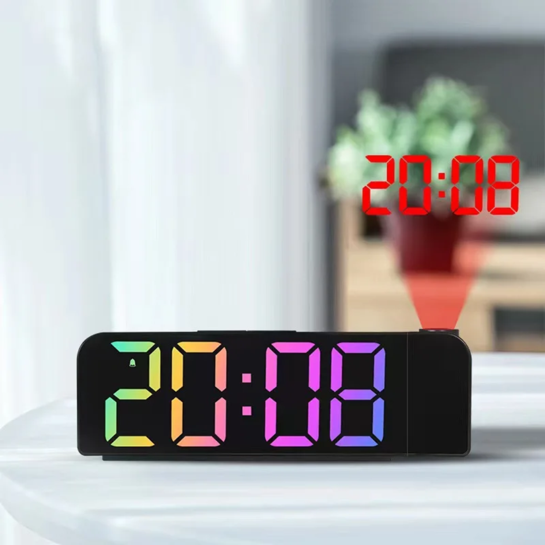 ساعت دیجیتال RGB LED رومیزی 0729 با قابلیت نمایش پروژکتور لیزر